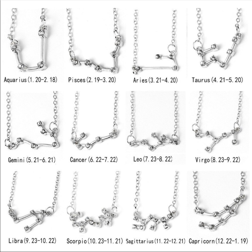 zodiac star sign necklace